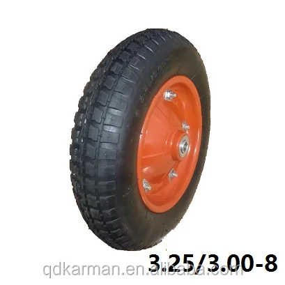 Yellow Wheel & 14 Inch 3.50-8 Pneumatic 2 Ply Tyre & Inner Tube Sack Truck 