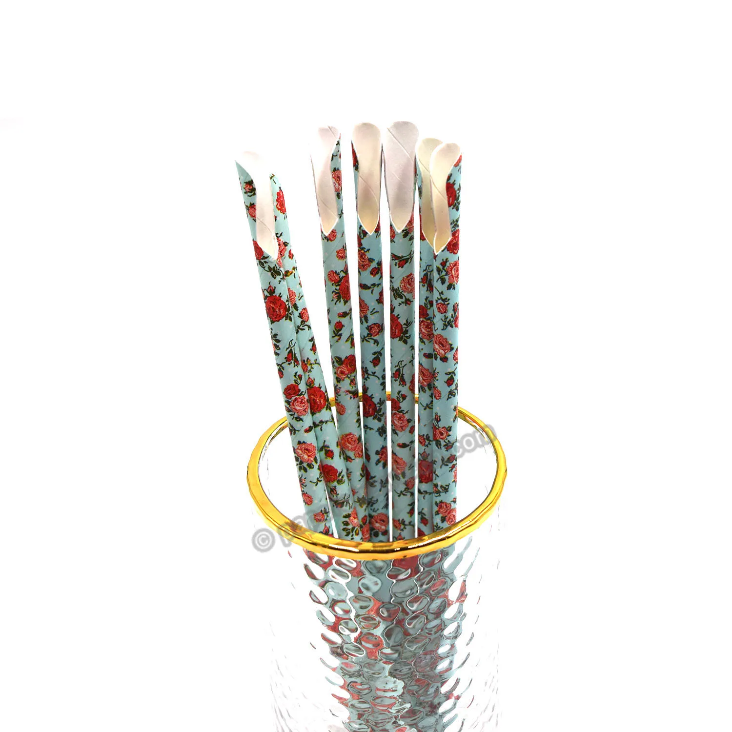 环保一次性可生物降解纸勺吸管花打印纸吸管与勺子