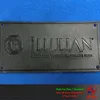 Custom PU branded black Leather patches