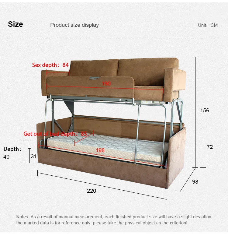 folding bunk bed couch