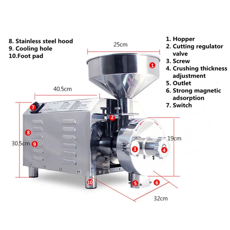 Commercial Food Cereal Grain Milling Machine Fullautomatic Powder