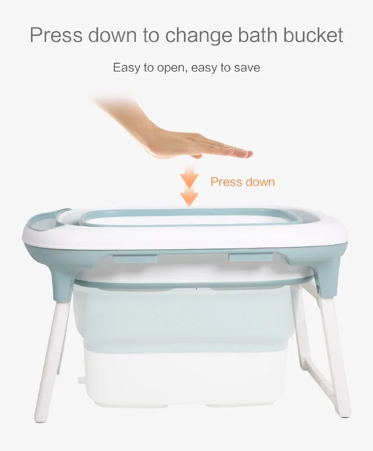 2018 New Products With Temperature Silicone Infant Baby Folding Bathtub