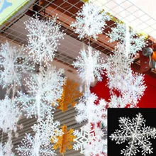 PVE Christmas Accessories 30x Christmas Holiday White Snowflake Charms Festival Decoration Ornaments