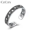CZCITY High Quality 925 Sterling Silver Brand Open Rings for Women & Men Stylish Retro Fine Jewelry Factory Wholesale
