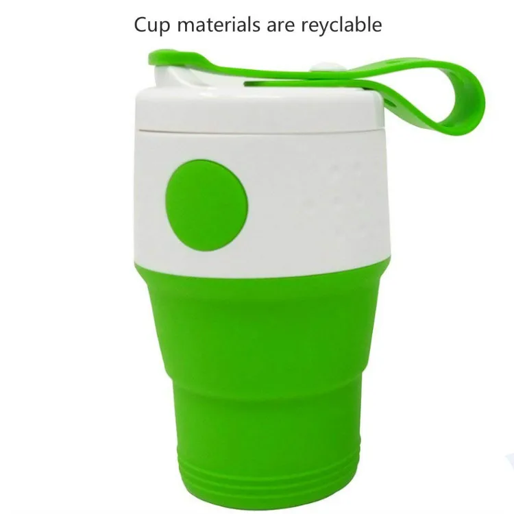 Plastic folding cup blue Collapsible Travel Cup Silicone Mug Custom Coffee Mugs