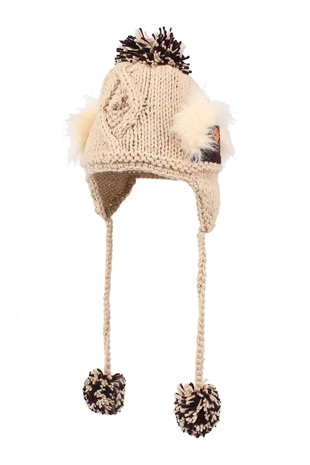 HUAN XUN Earflap Hat Winter Faux Fur Trapper Ski Hats Womens Girls Mens Multi Styles