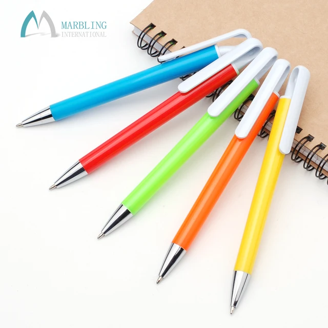 marbling multicolor penholder click plastic ballpoint pen mpl986