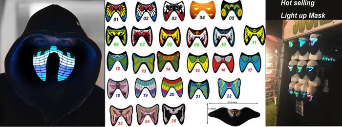 Hot selling LED Rave Mask for DJ, Edc, Ultra, Music Festival, Concerts, Club, EDM, Cyber, Costume, Cosplay, GoGo,