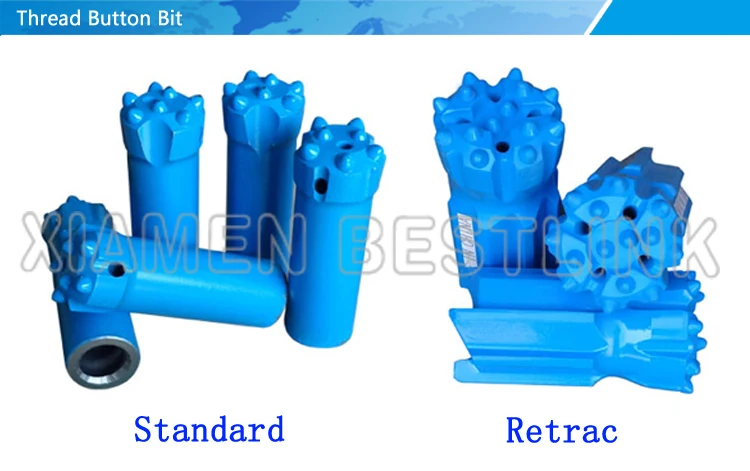 Bestlink Quick Drilling T38 T45 T51 R32 R38 Est&aacute;ndar y Bot&oacute;n de rosca RetRac