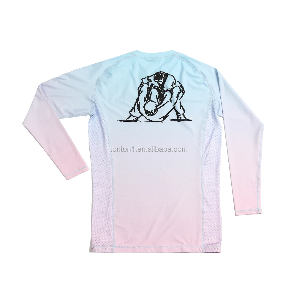 Custom Printed Compression Shirt Long Sleeve Mens Rash Guard Wholesale