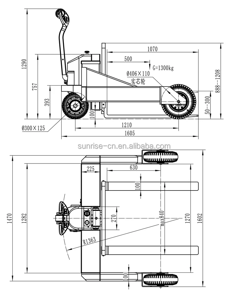 All terrain pallet truck rp1250a