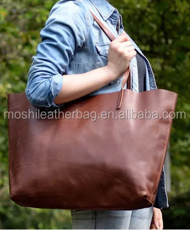 vintage leather tote bag women's