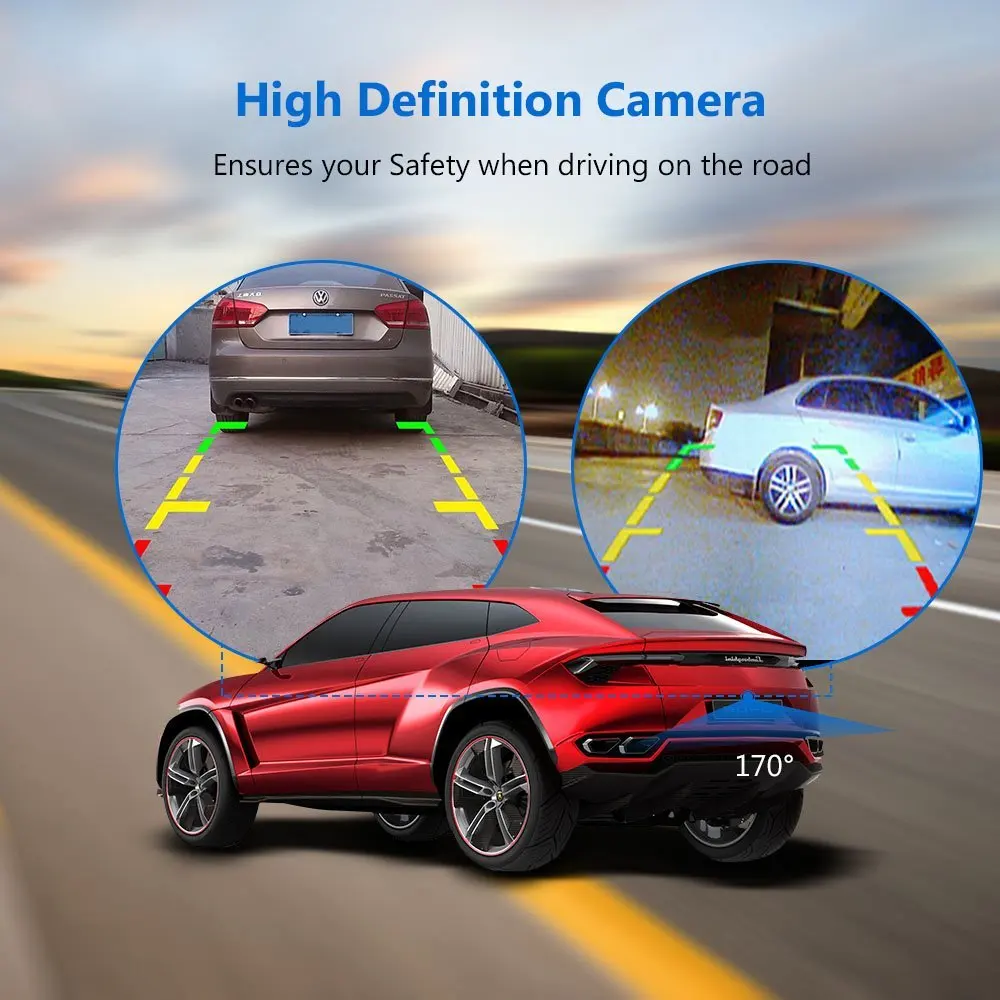 Podofo Wireless 4.3" Car Mirror Monitor + Waterproof Car Rear View