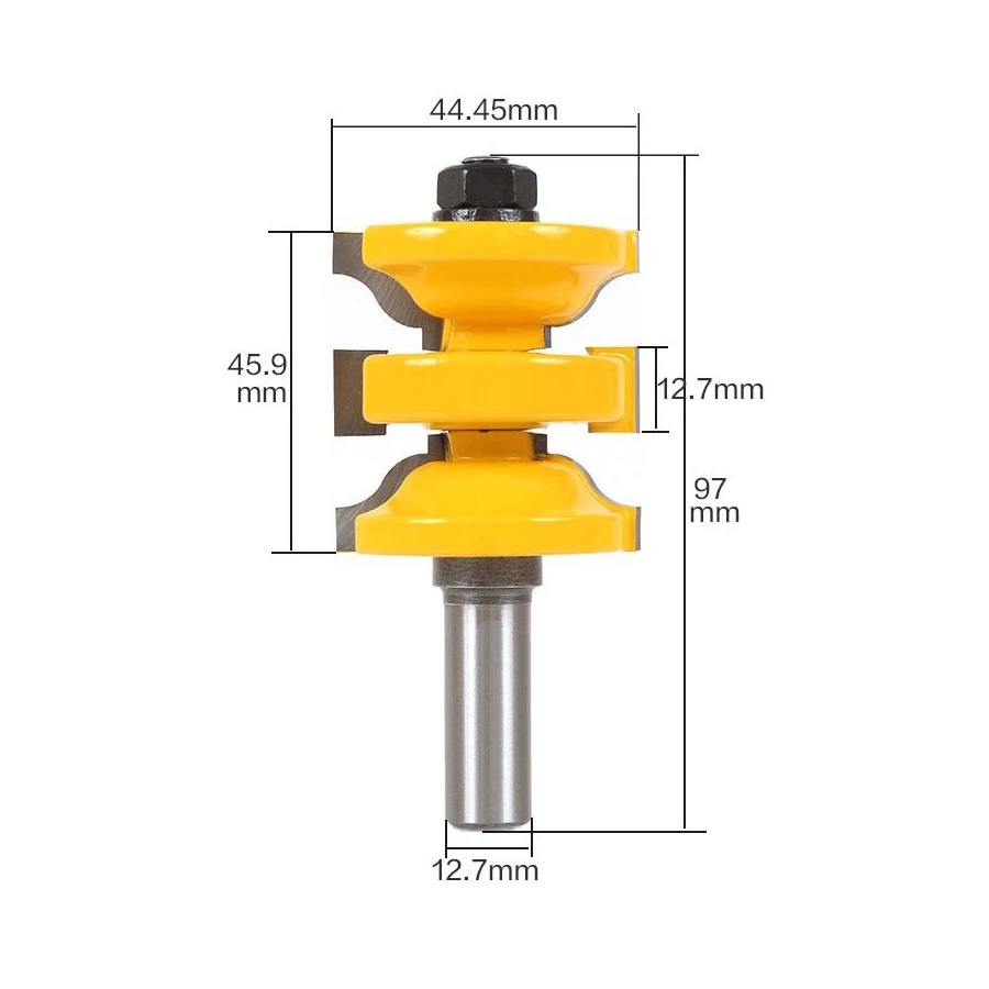 3pcs Classical Profile Woodworking Rabbeting Router Bits For Wood