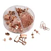 Factory sales rose gold paper clips binder clips and push pin stationery set