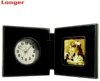 Beautiful pu leather desk clock wholesale with picture frames