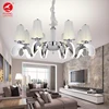 Flying Lighting round stainless steel live room drop led crystal chandelier lamp pendant light