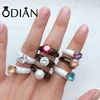wholesales Refinement Zircon black white ceramic women merry rings