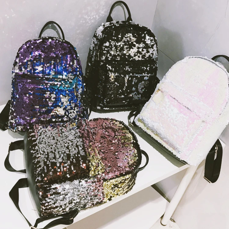 Osgoodway2 Girls Travel Glitter Sequin Magic Reversible Mermaid Fashion School Backpack