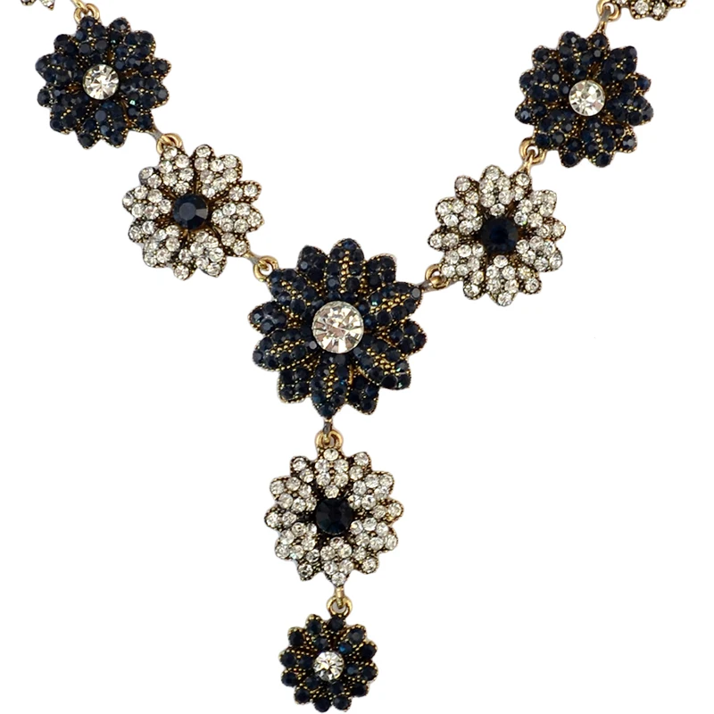 Мода Серебряный позолоченный Ожерелья & Подвески Шарм Кристалл Rhinestone Цветочный Кисточкой Длинное Ожерелье для Женщин Ювелирные Изделия