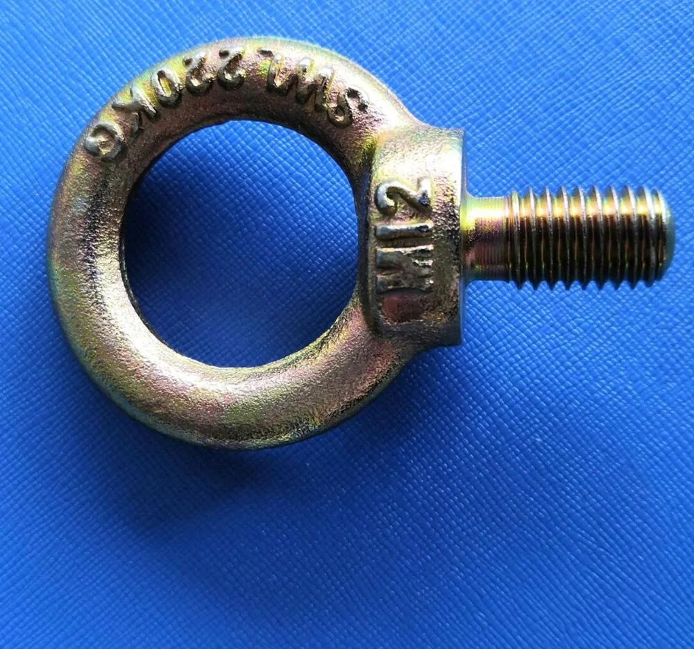 China High Quality Din580 Eye Bolt Yellow Zinc Plated M12 M16 M20 M24