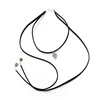 New Trend Black Long Chain Compound Choker Necklace With Silver Pendant