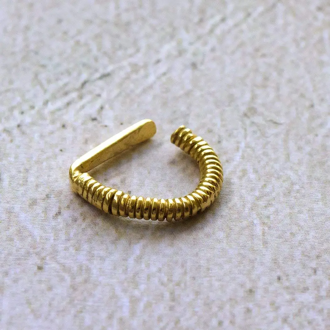 Fake Helix Ear Cuff, Gold Plated Cartilage Piercing, Non Pierced Wrap Around Conch Earring, Ear Wrap No Piercing, Handmade
