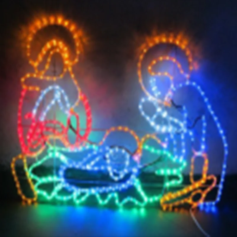 Led Lighted Christmas Outdoor Rope Light Nativity Scenes Silhouettes ...
