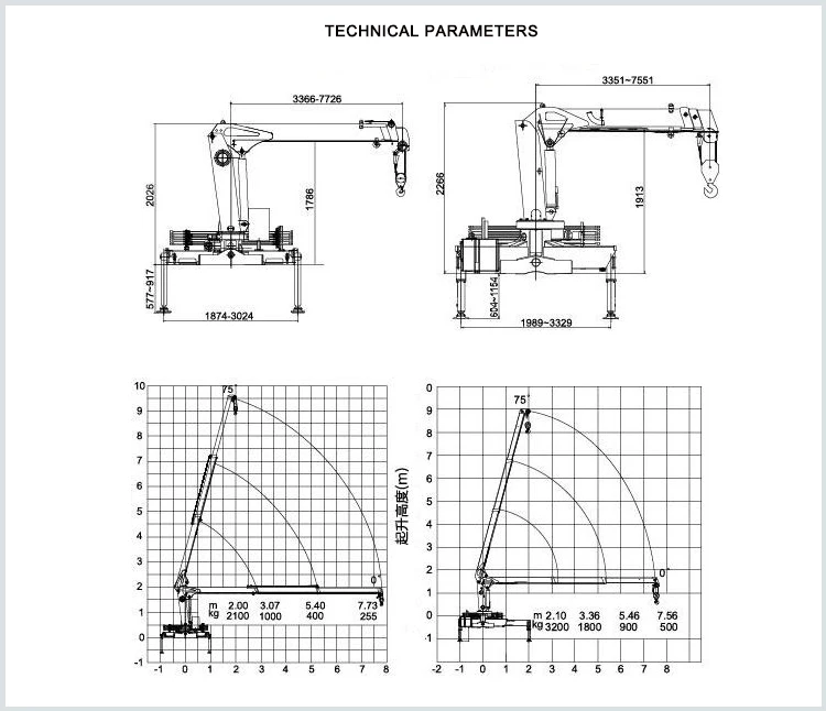 T.king 98hp 3ton 3 Section Arms Mini Truck Crane - Buy Mini Truck Crane