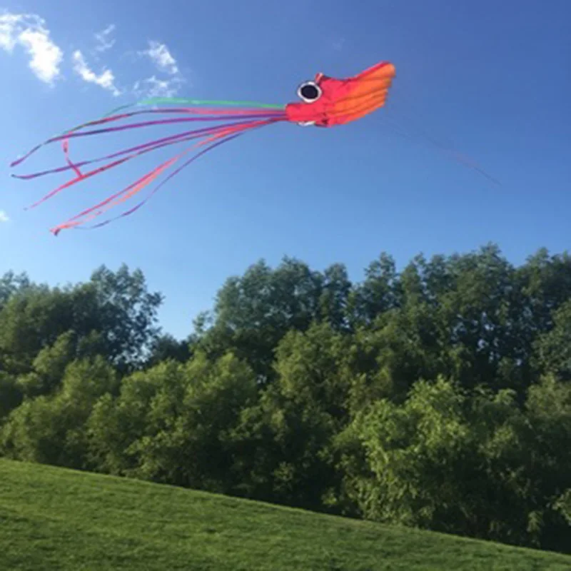 新设计的充气飞行 kite 管章鱼风筝为孩子