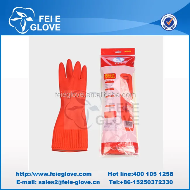 red plastic gloves