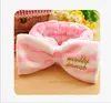 Lady Big Bow Striped Hairband Head Wrap Headband Bath Spa Headband