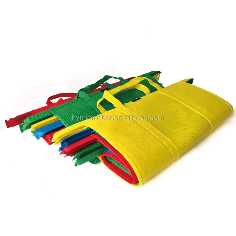 Lightweight practical supermarket shopping cart bag non woven fabric shopping bag with long handle