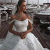 2019 Gorgeous Lace Wedding Dress With Long Train French Lace Split Modern Bridal Gowns