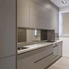 Modern design kitchen basket with storage shelf Cheap vanity hpl kitchen solid wood kitchen cabinet flat pack