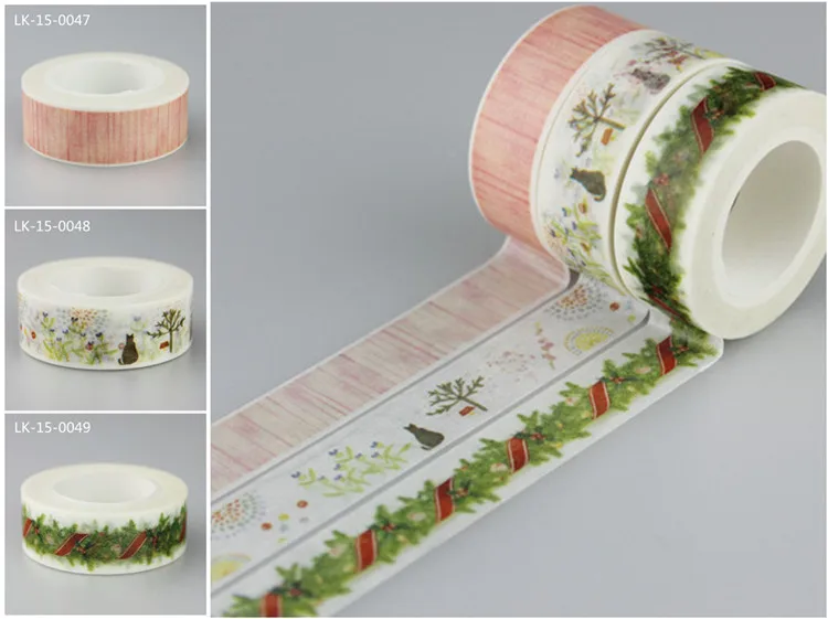 Decorative Gummed Crepe Rice  Paper Masking Adhesive Tape