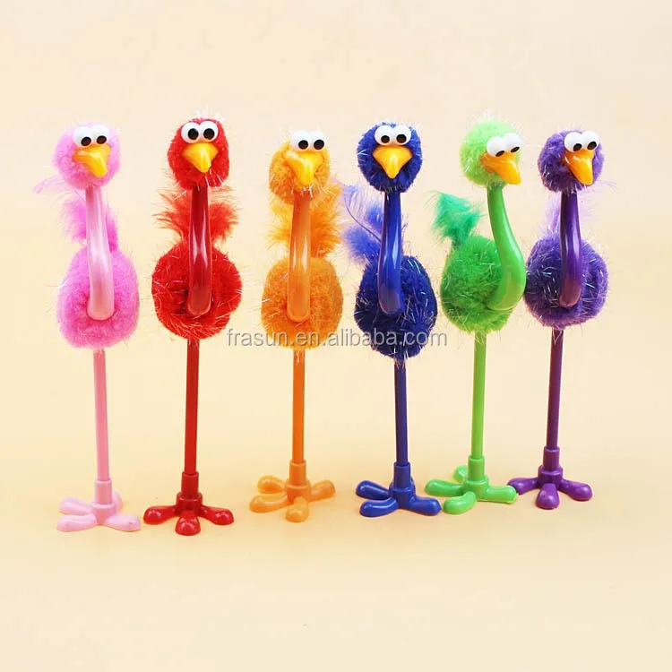 6 Ostrich Novelty Pens Ostrich Ballpoint Pens Bird Party Favor