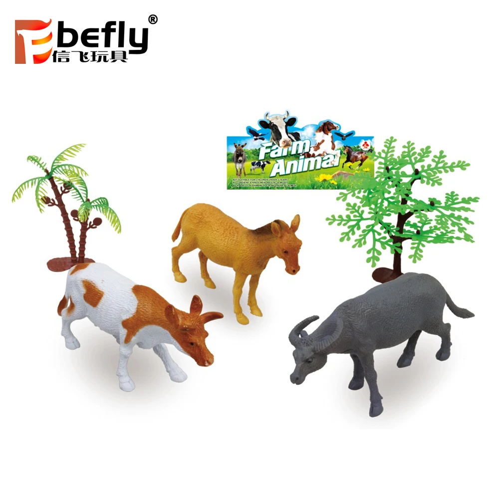 Buffalo Cattle Horse Model Plastic Farm Animal Set Toys With Tree Buy