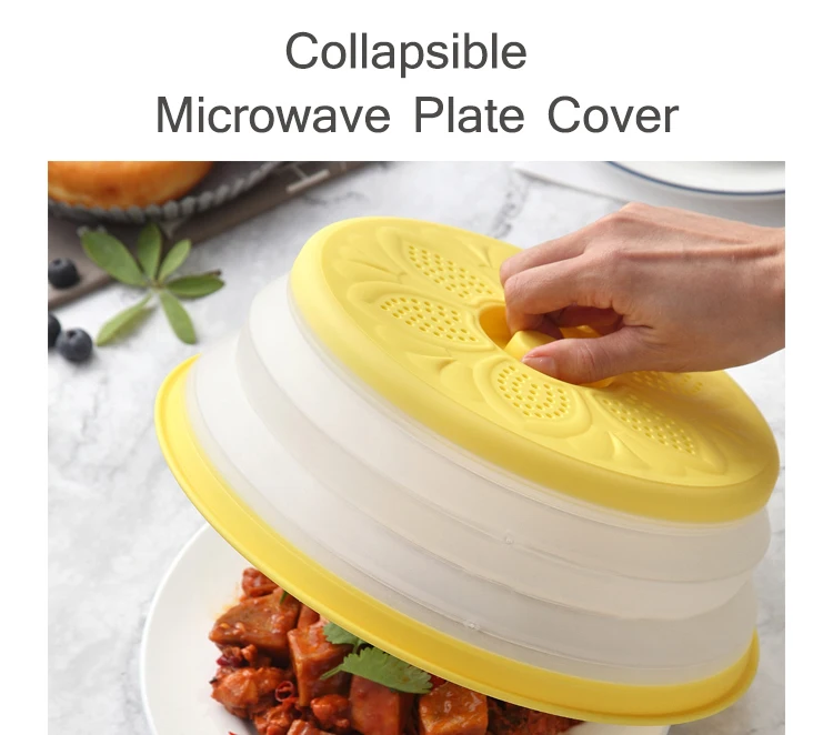Source Heat Resistant 2 Functions BPA Free Round Collapsible Plastic Microwave  Food Dome Dish Plate Cover on m.