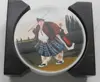 Wooden holder packed Ceramic Tile Drinks Coasters set