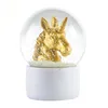 Polyresin Unicorn Crystal Balls Animal Water Ball Snow Globe Decorations