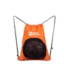 Sport Gymsack Waterproof PE DUFFLE School Backpack football Black Bag with mesh Pocket for Adults&Children
