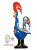 Blue Metal Good Luck Rooster