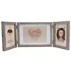 Rustic Three Picture Frame 4x6 and 5x7 Wooden Hinged Triple Photo Frames for Desk 3 Opening Family Fathers Gifts