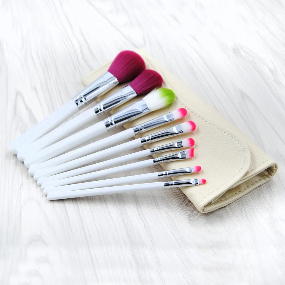 No Logo Cruelty Free Personalized Leather Natural Eye Face Mermaid Vegan Professional Makeup Brushes Private Label