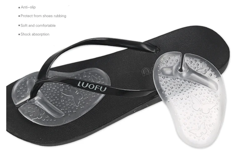 Gel Cushion Pad Shoe Insoles For Thong Sandals Relieve Pain Flip Flops Sandal Guards Thong Ball