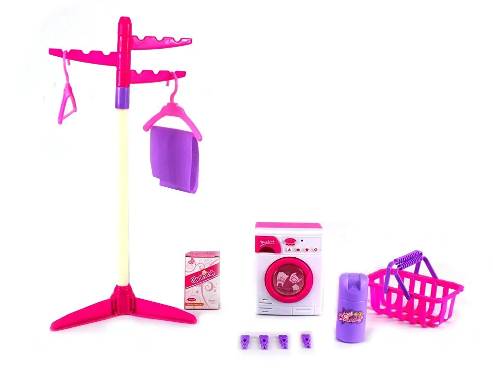 Ultimate Family Battery Operated Toy Washing Machine Play Set w/ Lights, Music, Accessories