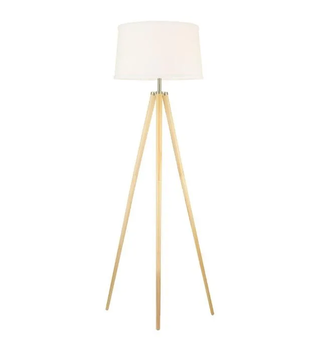 New Wood Branch Three Legs Standing Lamp With Off White Drum Lampshade ...