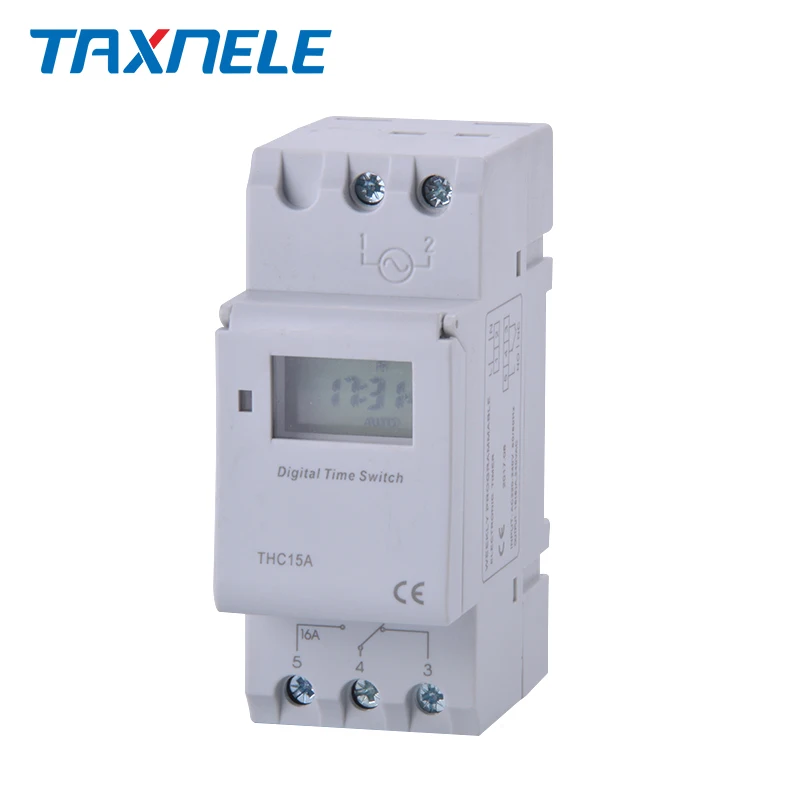 12-220V Time Switch Weekly DIN Rail Mounting Digital Programmable Timer THC15A 