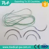 surgical polyester sutures with needle USP4-8/0 braided Yellow, green or white non absorbable CE ISO certificates sterile